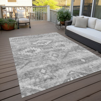 Tapis d'intérieur / extérieur en polyester tissé à la machine Traven Southwestern