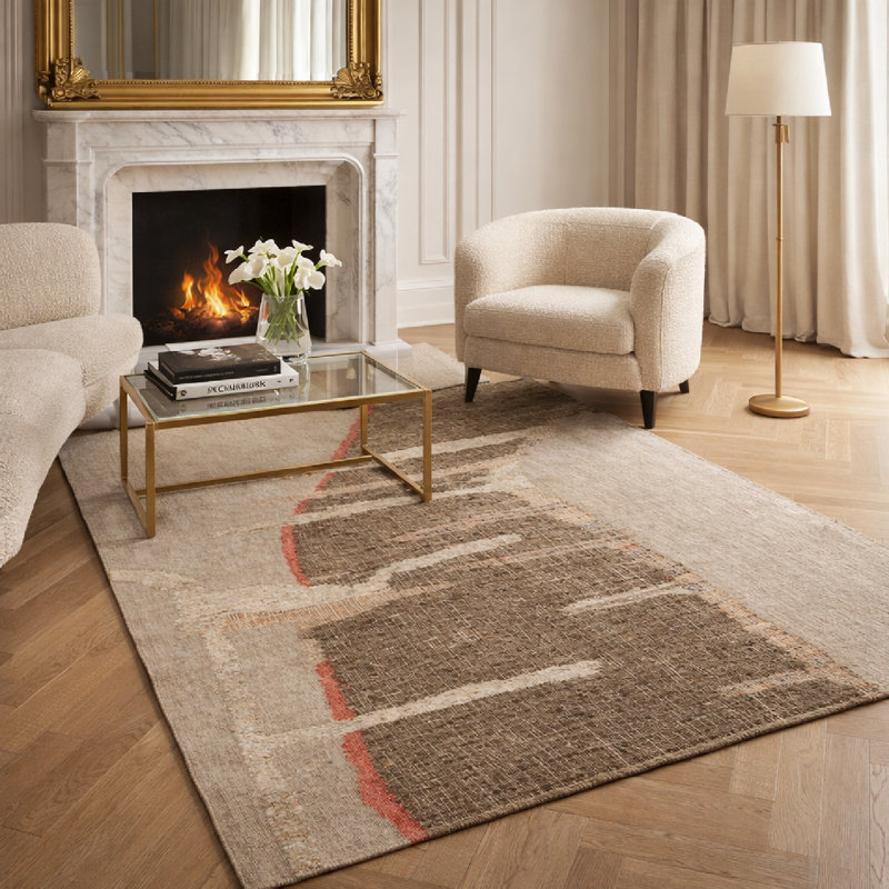 Briton Geometric Area Rug in Beige