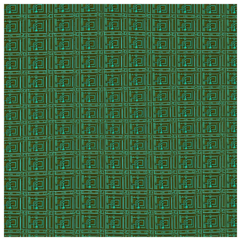 Tapis de bain à motif géométrique vert, L 34 po x L 21 po
