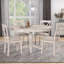 Ensemble 5 pièces de table de salle à manger ronde pour 4, table de cuisine et 4 chaises en blanc antique-2037861128