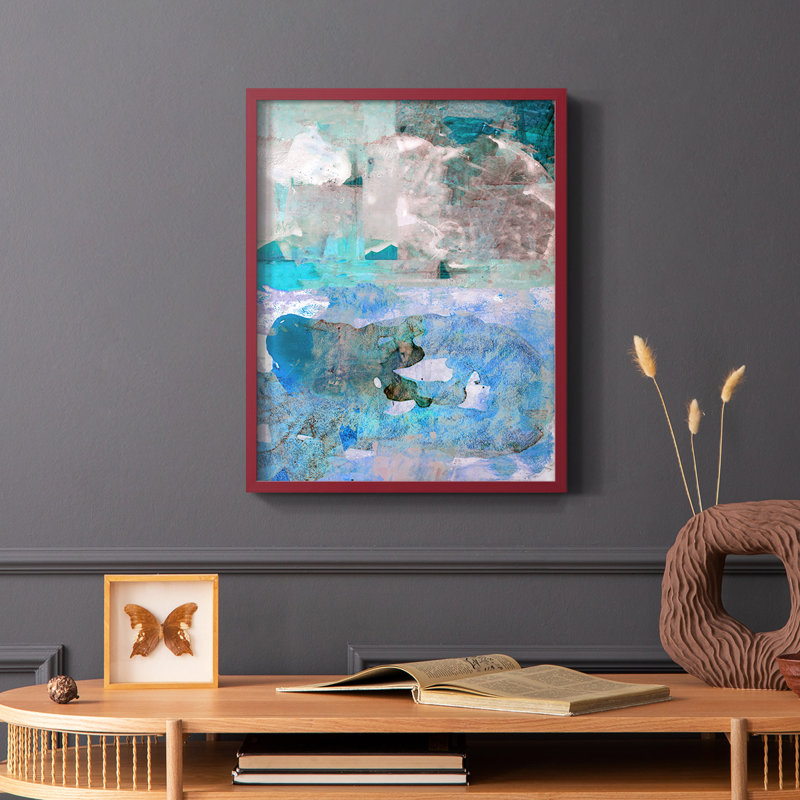 Impasto IV, reproduction encadrée - bois massif, Rouge, H 10 po x l 8 po