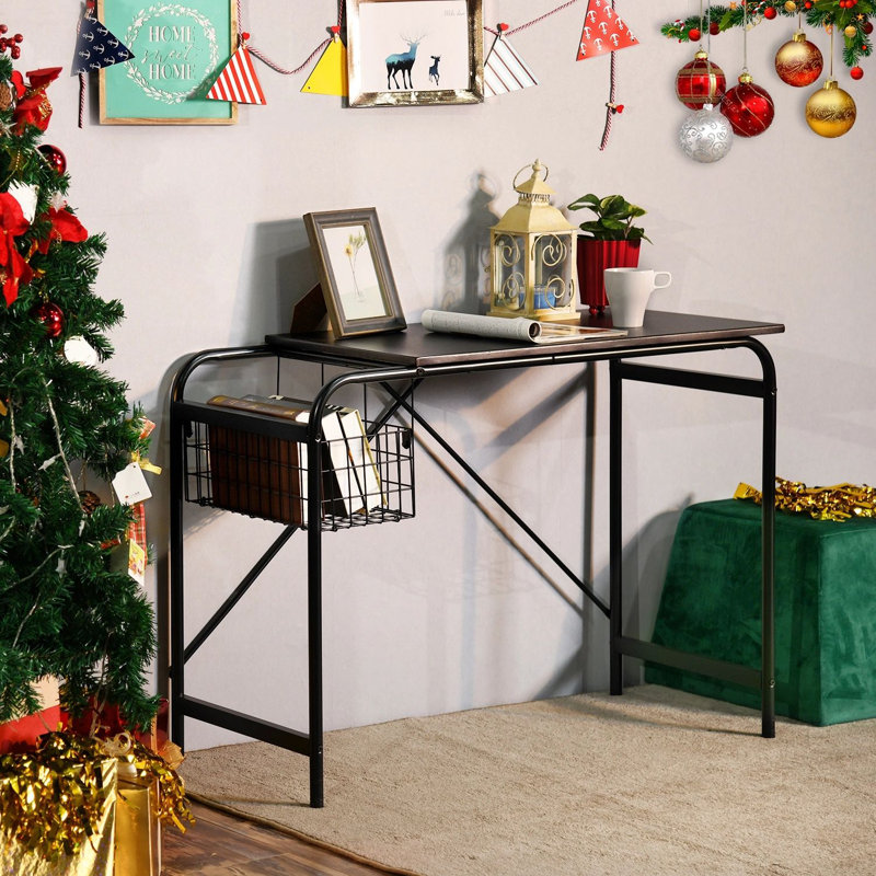 Bureau Mouron, Noyer foncé/noir