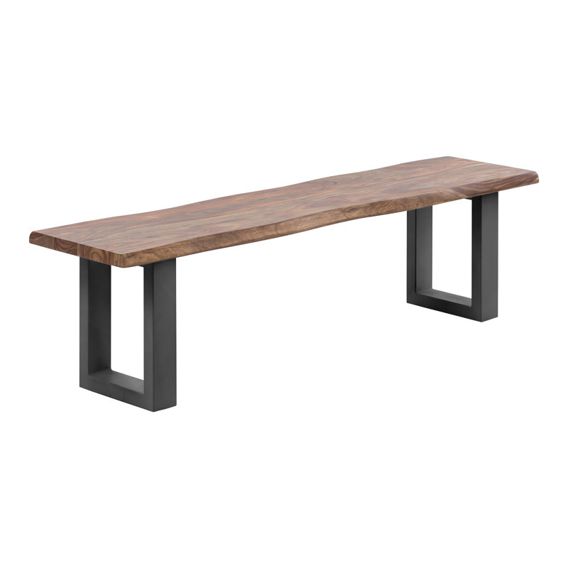 Eesha Bench, Brown/Black, 45cm H x 160cm W x 40cm D