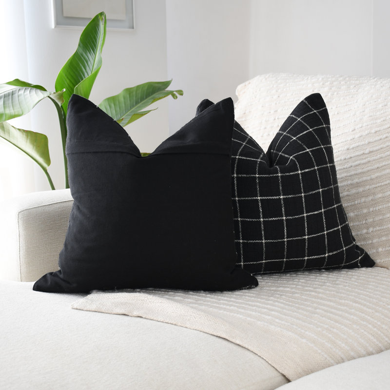 Black & White Checkered Pillow Cover