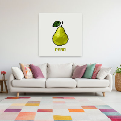 Art mural contemporain vert poire verte