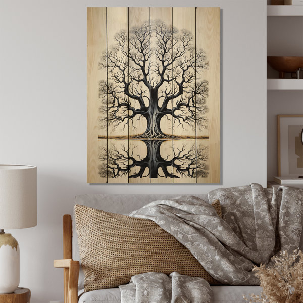 Sublime Tree Poster Red Barrel Studio® Tree Sublime Symmetry On Wood Print - Wayfair Canada