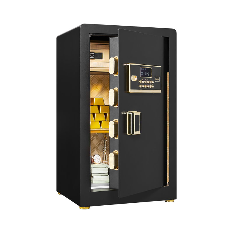 Coffre-fort personnel pour la maison avec serrure numérique, système d'alerte intelligent, tablette amovible, ordinateurs portables extra-larges, bijoux et documents A4, métal, revêtement anti-rayures, clavier ergonomique, vol d'éclairage à DEL