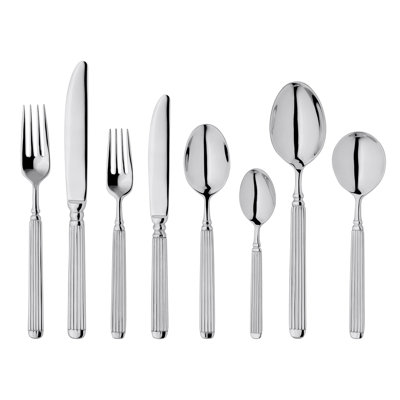 Stellar 44 Piece Stainless Steel Cutlery Set, Extended Table Setting for 6 plus 2 Serving Spoons, Buckingham Design