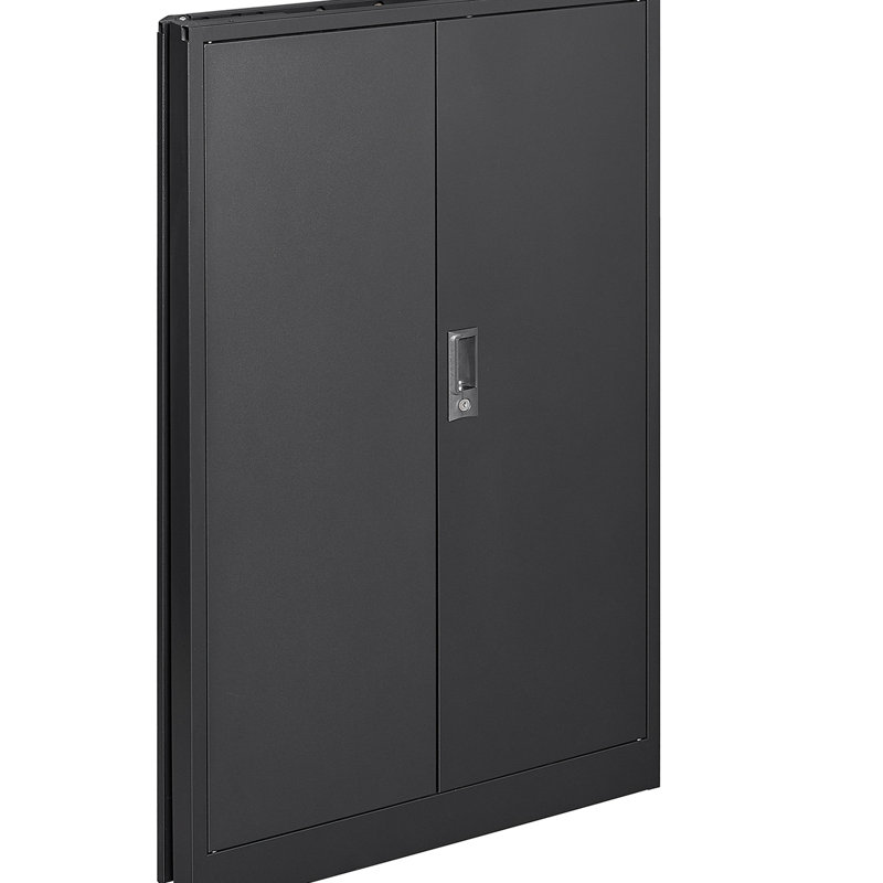 Onella Adjustable Shelf Folding Locker With Exquisite Locks And Solid Steel Tube Locking Shaft, Black, For Office Garage Black Doors Easy Assembly Home