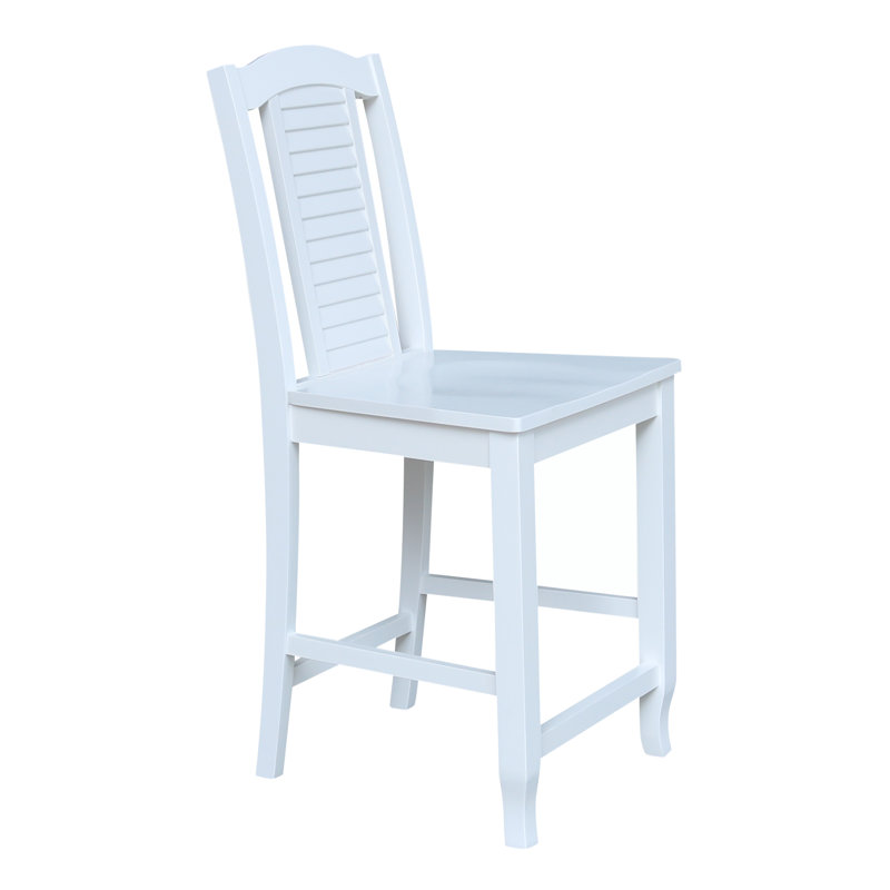 Aveanna Solid Wood 24" Counter Stool, White