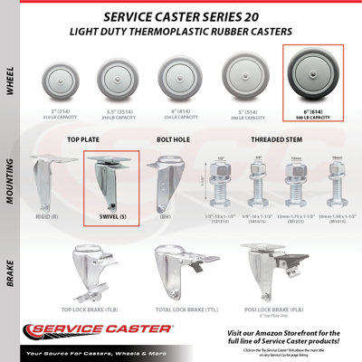 Beverage Service Cart Swivel Replacement Caster