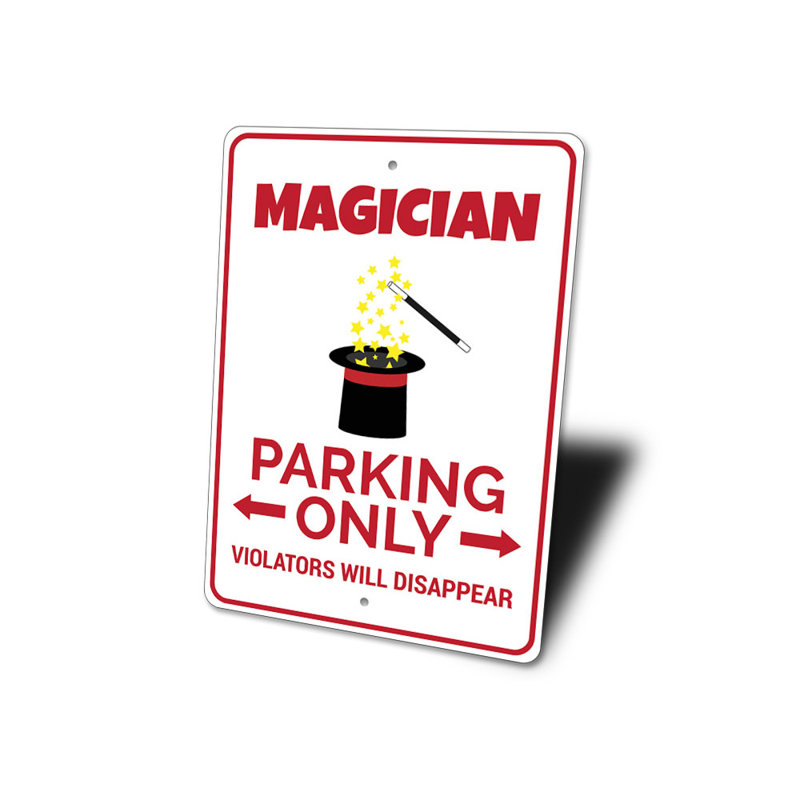 Enseigne de magicien en aluminium, H 12 po x l 18 po x P 0,06 po