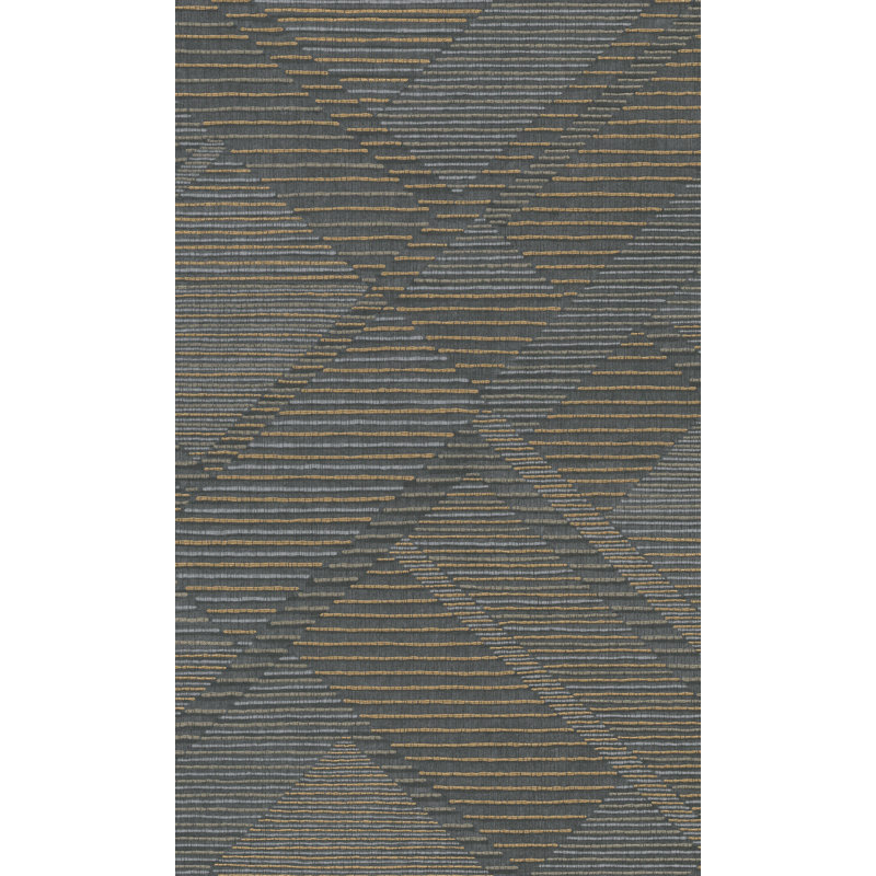 Papier peint géométrique L 33 pi x l 21 po Asperia, Bleu