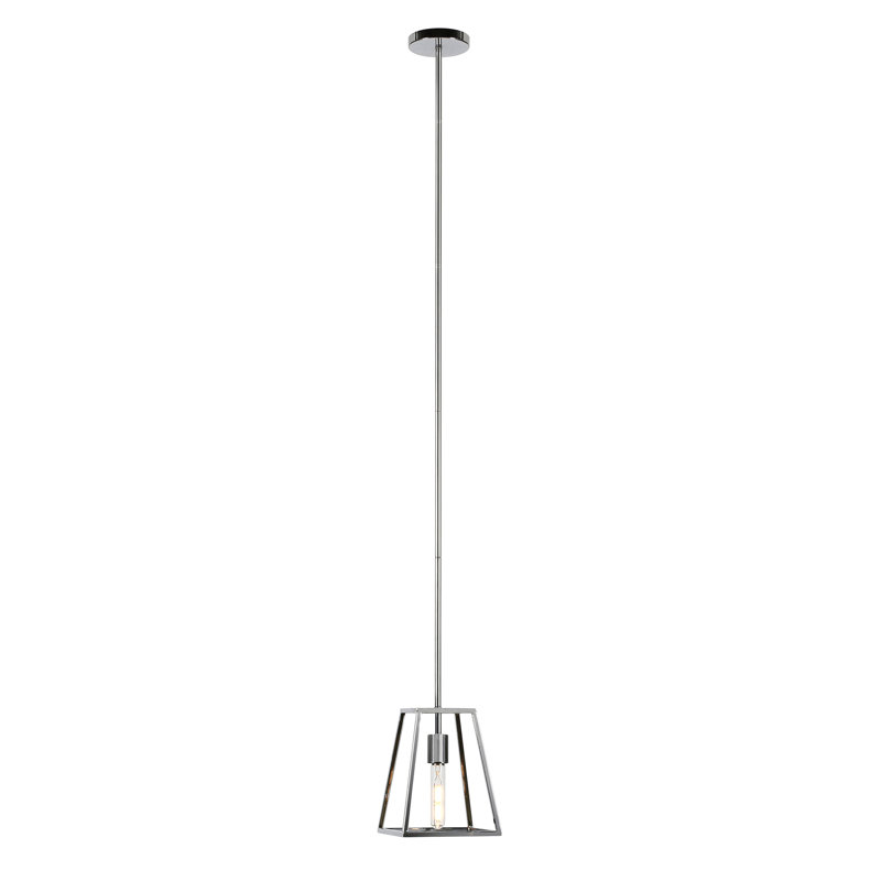 Luminaire suspendu géométrique 1 lumière Chanton, Nickel poli