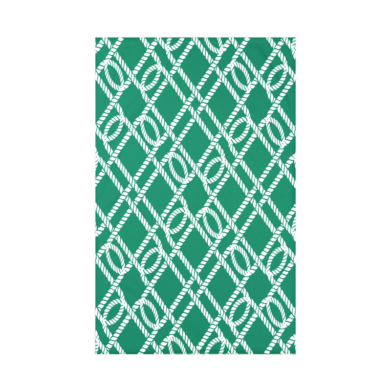 Jeté à motif géométrique Nautical Nights, L 60 po x l 50 po x P 0,5 po, Vert