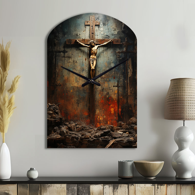 Horloge murale 3D Christianity Crucifixion, Grand