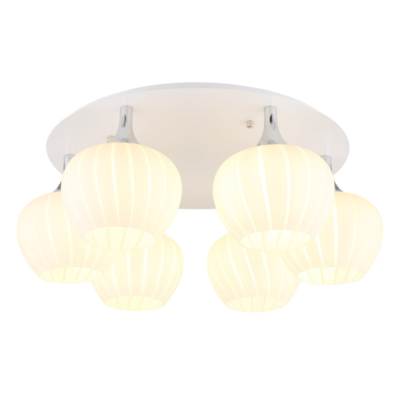 Nettey Glass Flush Mount, White, White