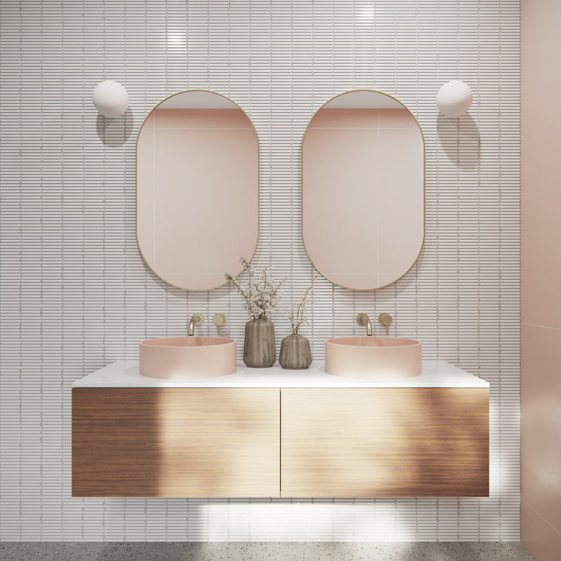 Inara Pill Mirror, Satin Brass, 36" x 22"