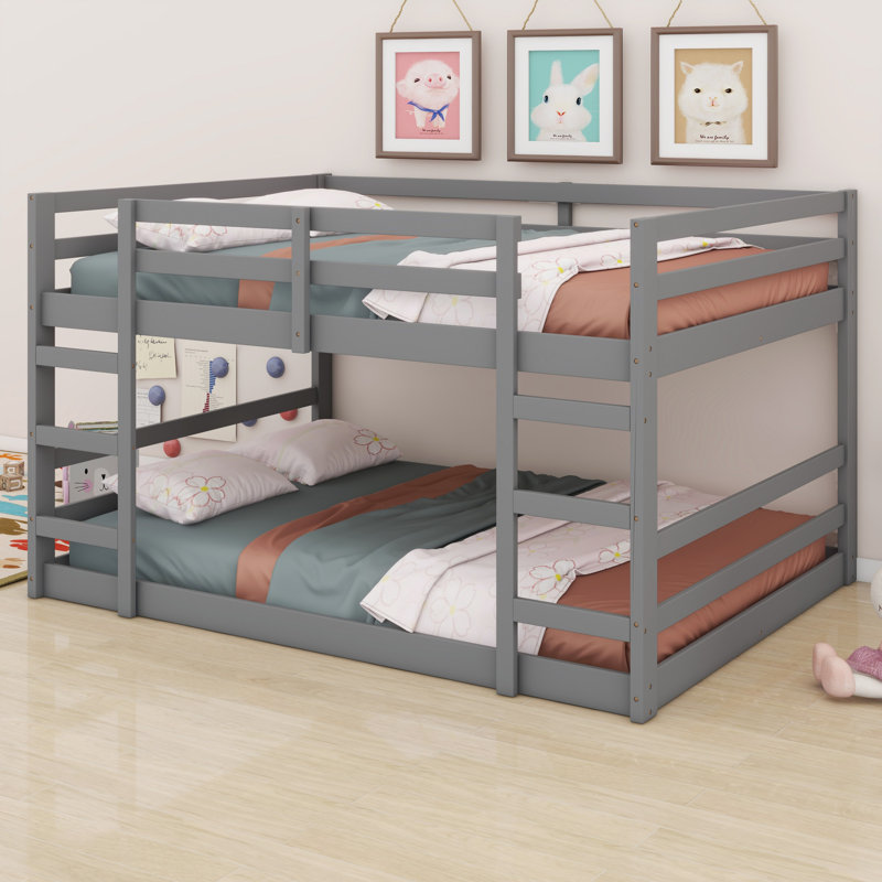 Lit superposé durable avec échelle facile d'accès, Gris