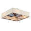 Ventilateur de plafond encastré carré en tissu et en métal de 16,6 pouces avec 7 pales PC au fini noir pour une utilisation de style maison de campagne