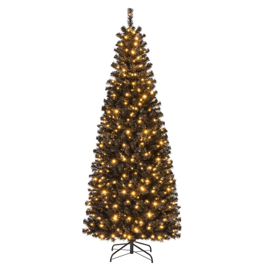 Slendert Black Realistic Artificial PVC Cashmere Christmas Tree The Holiday Aisle® 