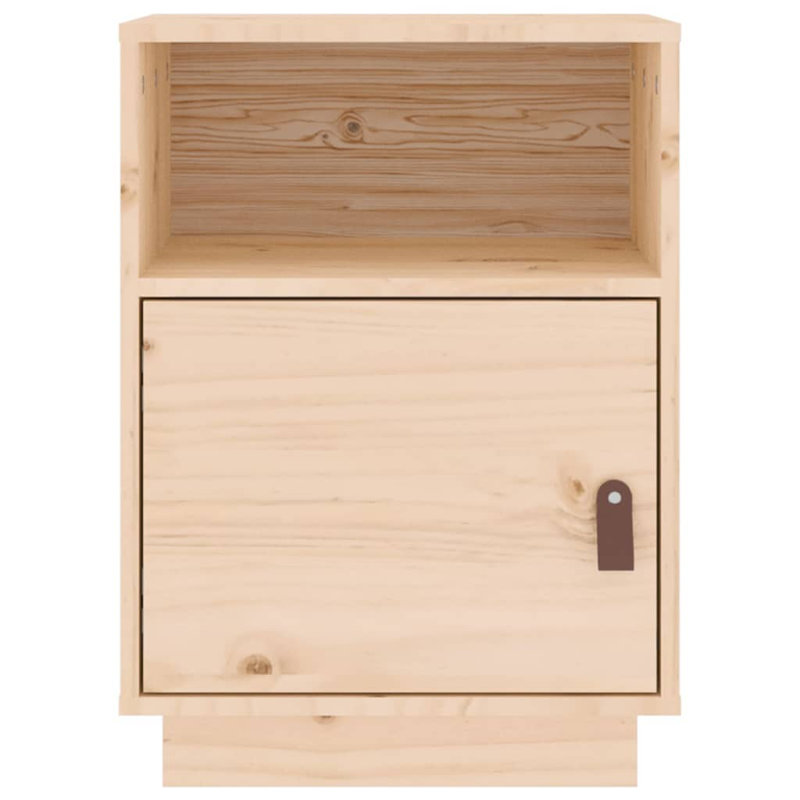 Klaz 40cm W Solid Wood Bedside Table, Oak