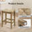 Solid Wood Farmhouse Style Bar Stool With Handwoven Rope Seat-1234366071
