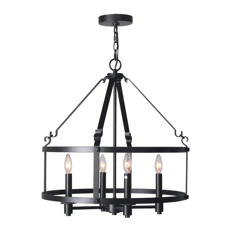 Revere 4 - Light Lantern Drum Chandelier