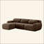 Tissu en L doux et moelleux en forme de L, canapé sans os, avec coussins décoratifs, éponge haute densité 32D, aucun assemblage requis au bas, connexion à boucle antidérapante, repose-pieds mobile pour le salon-121227175