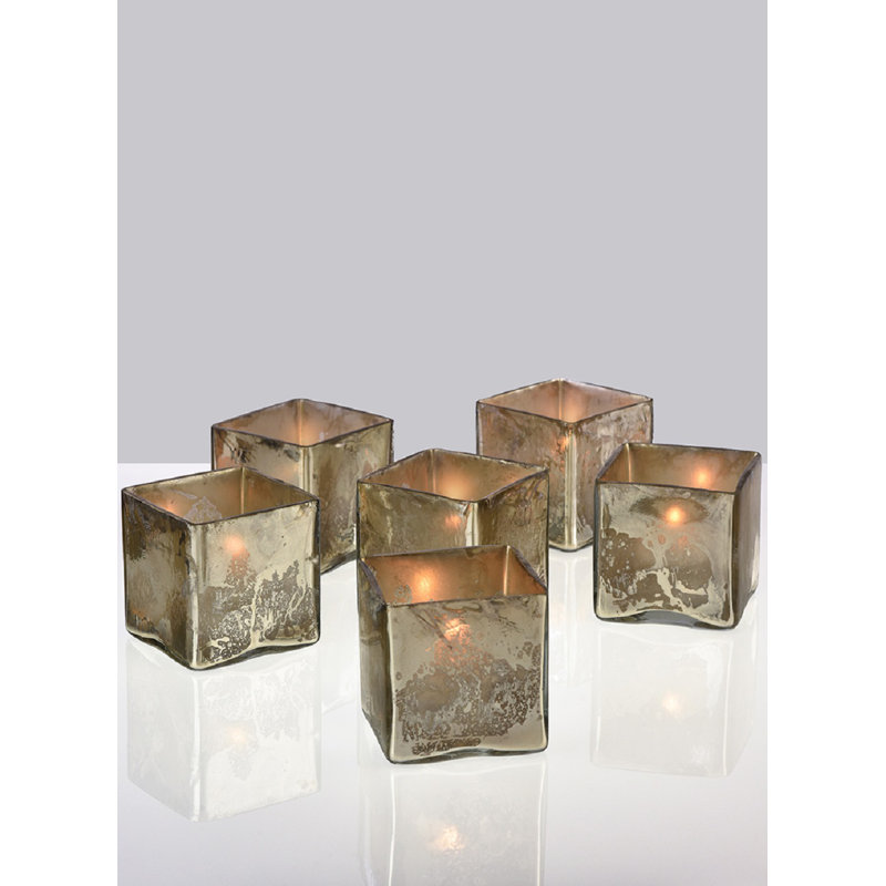 Ensemble de porte-votives de table en verre 6 pièces