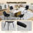 PU Leather Upholstered Dining Chairs, Modern Side Chairs with Metal Legs Black (Set of 4)-487088043-487088044