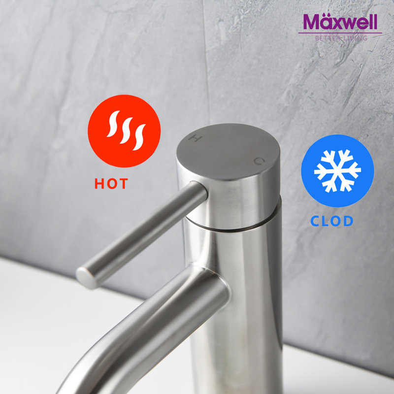 Vessel Single Hole Bathroom Faucet, Sliver