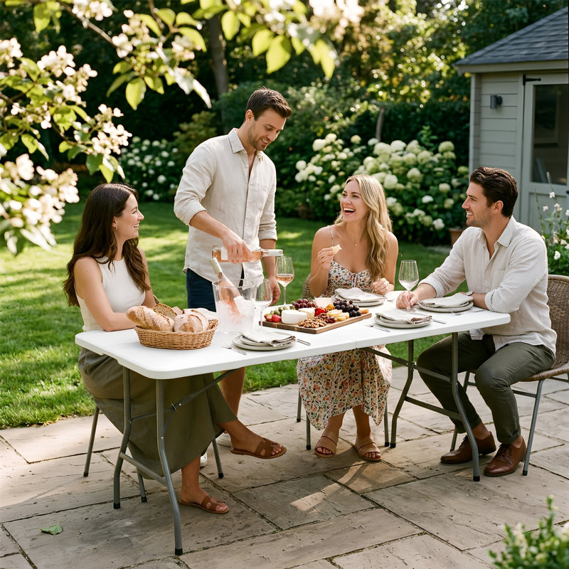 180cm Rectangular Folding Table, White