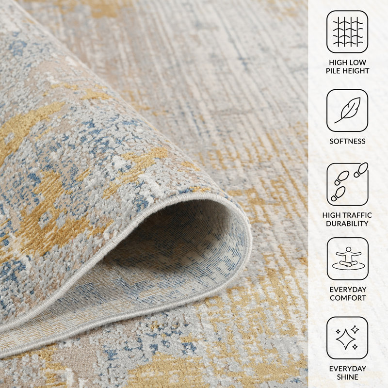 Brazell Abstract Indoor Rug, Rectangle 5'3" x 7'6"