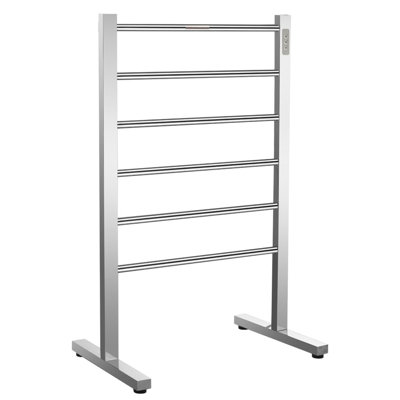 Kiln Series 6-Bar Stainless Steel Floor Mounted Electric Towel Warmer Rack in Polished Chrome