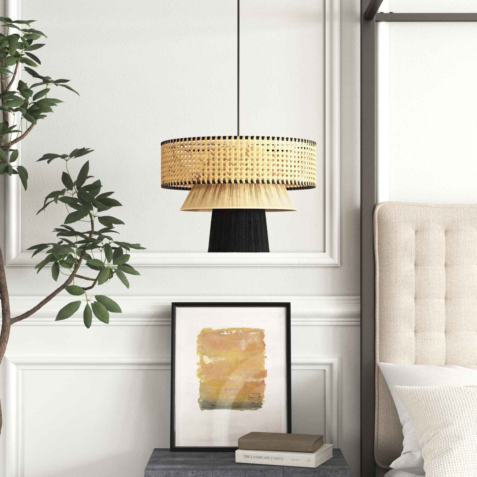 Martina Single Light Rattan Pendant