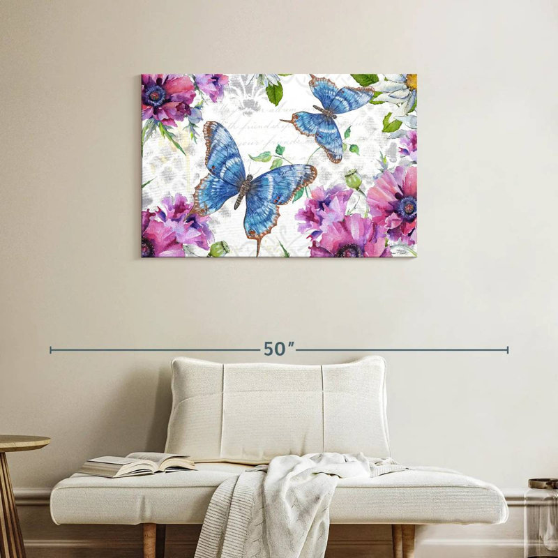 Jardin floral papillon II, H 24 po x l 36 po
