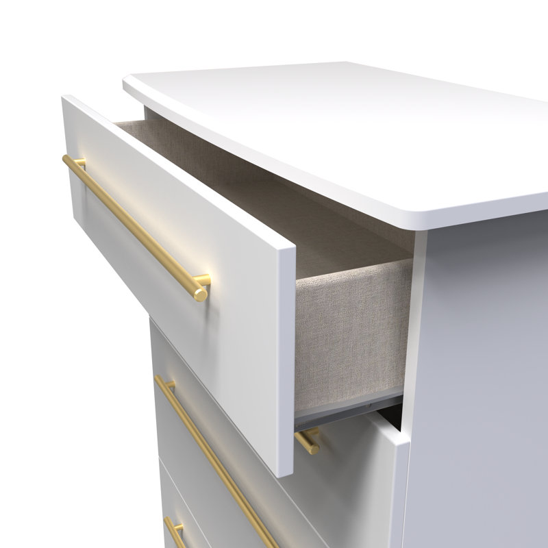 Fully Assembled Madeenah 4 - Drawer Chest of Drawers, White Ash