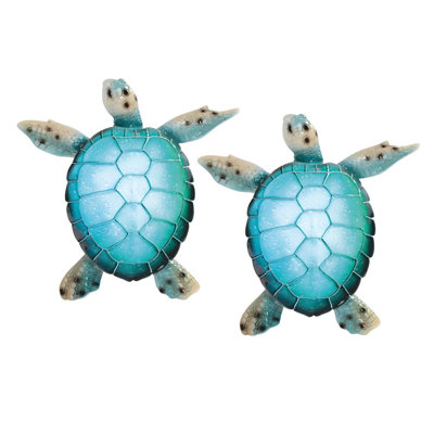 «2-PC Set» ICE ARMOUR l 11 po DEL bleu tortue de mer Figurine Figurine ornement de décoration de maison / chambre et idées de cadeaux parfaits pour le réchauffement de la maison, les fêtes et les anniversaires