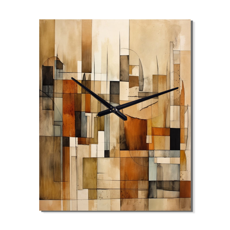 Jalees - Horloge murale abstraite Mid-Century, H 32 po x l 16 po x P 1 po