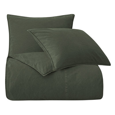 Ensemble de housse de couette décontractée chic en coton de couleur unie