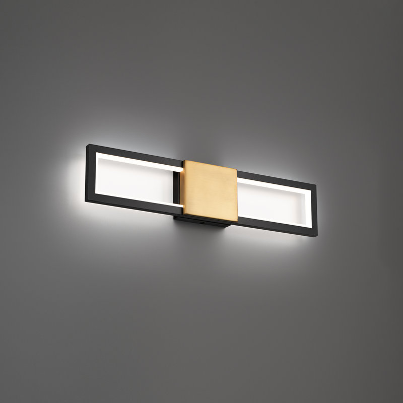 Peekaboo 1 - Light LED Bath Bar, Black/Aged Brass