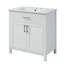 Meuble-lavabo simple 30 po avec plateau en céramique Tohid-173430515