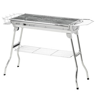 Barbecue au charbon en acier inoxydable pour l'extérieur - arrière-cour, camping, pique-nique, fête, saveur idéale pour les événements