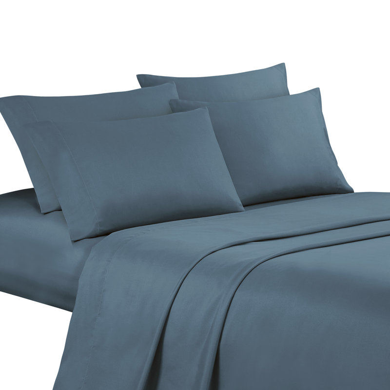 Esca 4-6 Piece Cooling Fiber Sheet Set, Blue, Queen