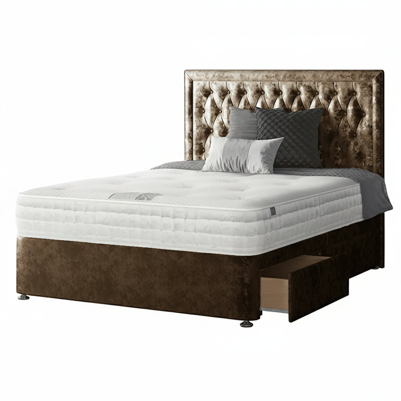 Gallego Divan Bed Base, 4 Drawers, Small Double (4'), Truffle