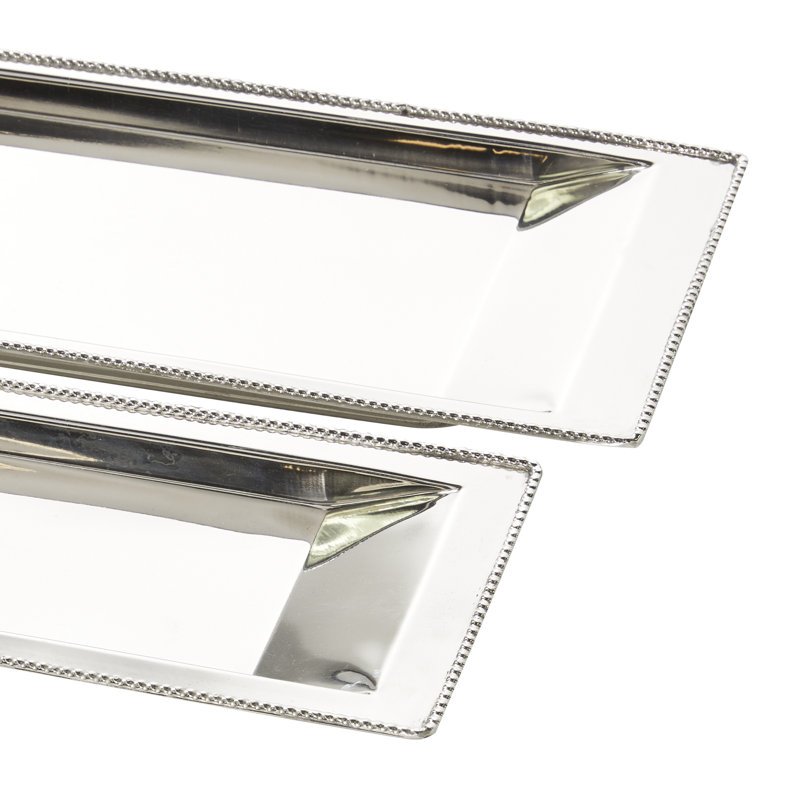 Plateaux rectangulaires en acier, ensemble de 2: 25 po, 22 po