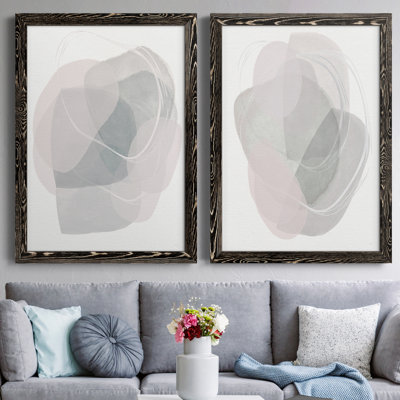 River Jewels I - ensemble de 2 peintures sur toile encadrées