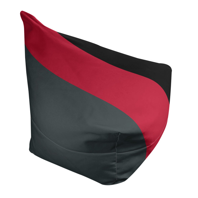 Classic Bean Bag, 30" H x 27" W x 27" D, Steel Gray/Red/Black