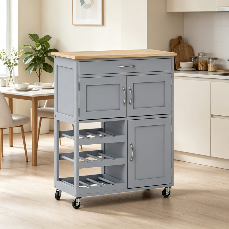 67 cm W Kitchen Island with, Grey